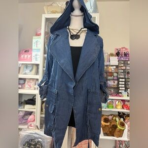 Women's Blue Hooded Jacket